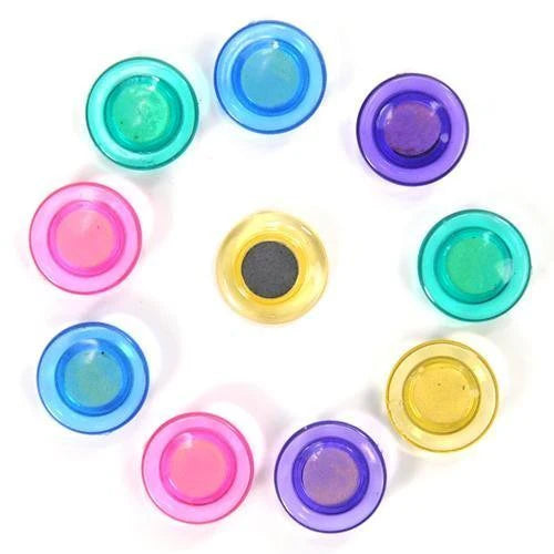 10 pc set Colorful Translucent  Magnet Buttons for Fridge, Magnetic White-Boards (20mm)