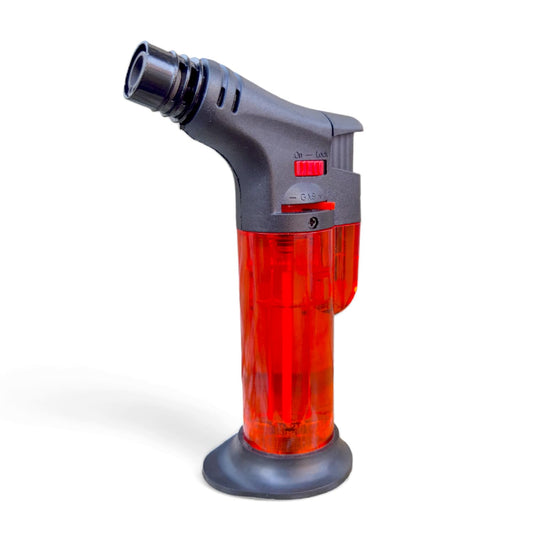 Plastic Windproof Blow Torch Gas Lighter Refillable, Multicolor (1 Lighter)
