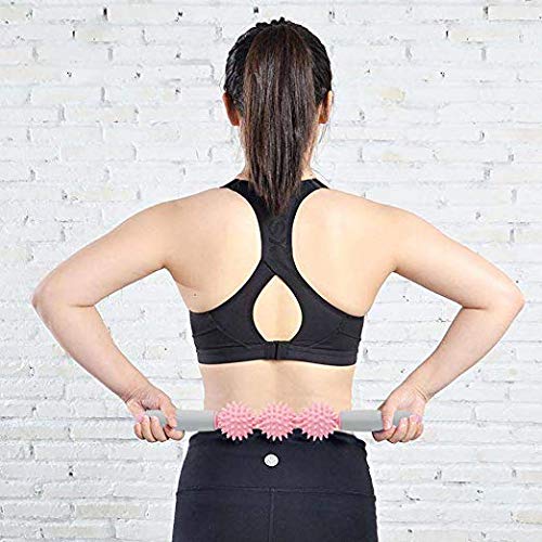 Fitness Massage Stick – Muscle Therapy Roller with 3 Spiky Ballsage Tool