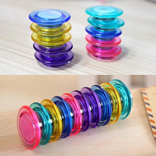 10 pc set Colorful Translucent  Magnet Buttons for Fridge, Magnetic White-Boards (20mm)