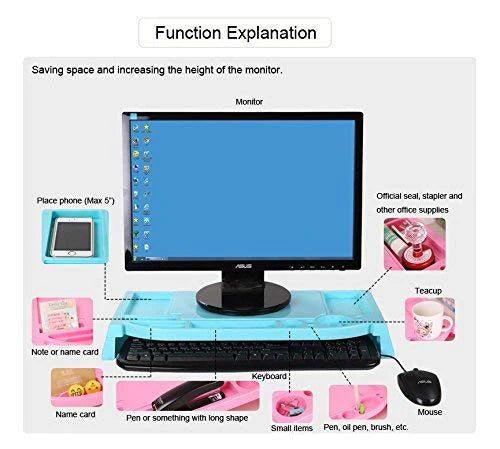 Desktop Organizer Rack Office Supply Holder/Office Computer Desk Supply Caddy Tray- Blue