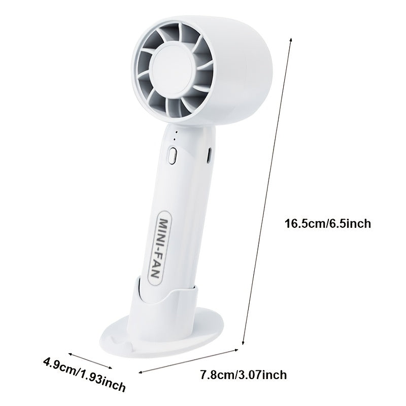 Portable Mini Fan, USB Rechargeable, with 3-speed Adjustment, Comes with Base Stand, Suitable for Home Use, Office, Outdoor Travel, (Random Colors) - 1 Pc