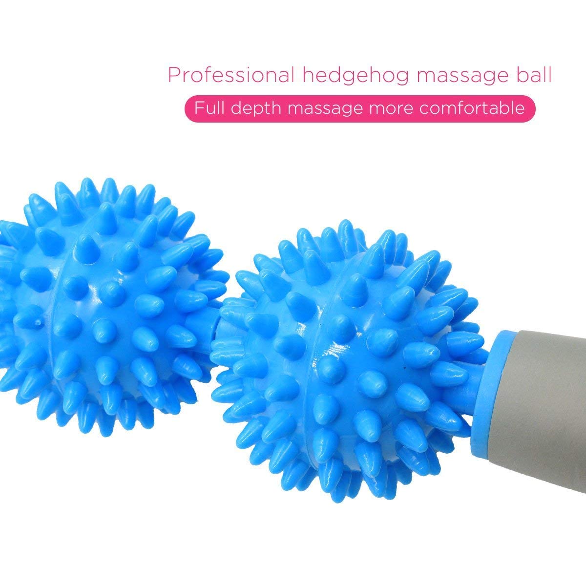 Fitness Massage Stick – Muscle Therapy Roller with 3 Spiky Ballsage Tool