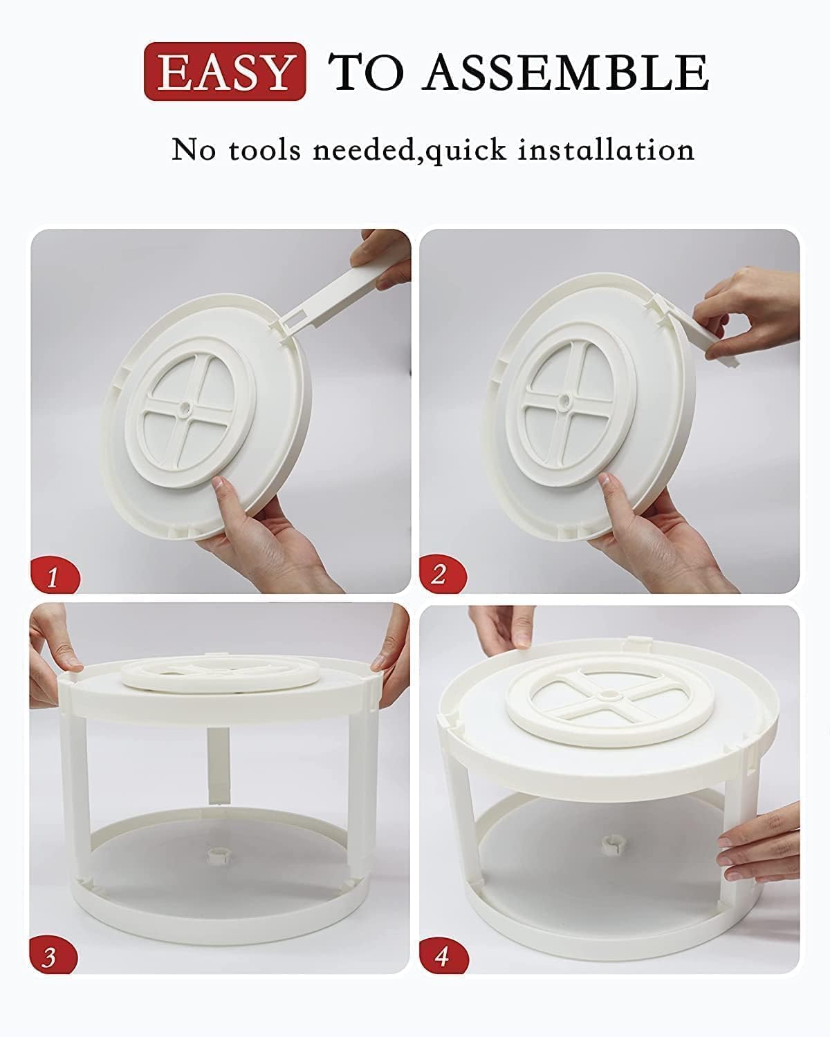 Double Layer Rotating Tray, Spice Rack Organizer 10-Inch Turntable Organizer for Pantry Cabinet, Kitchen, Countertop, Vanity Display