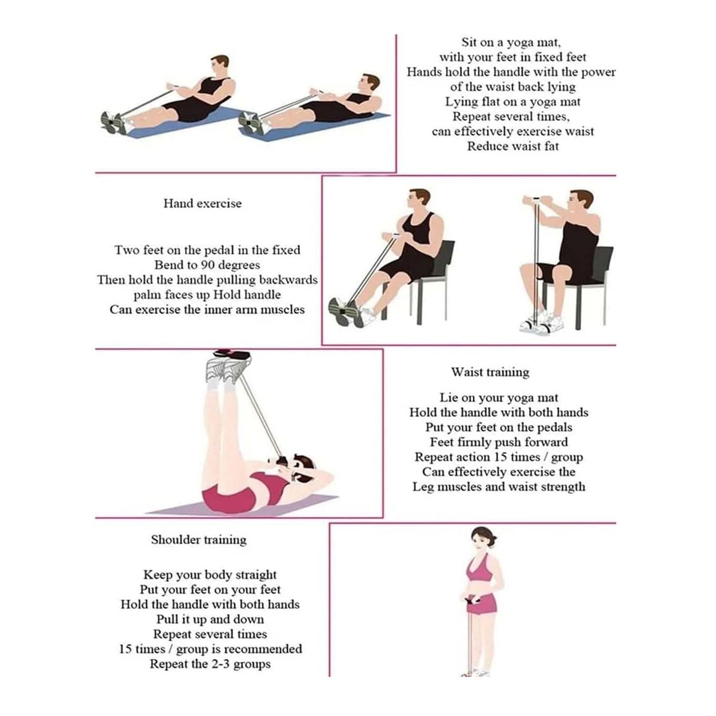 Pull Reducer Resistance Band, Tummy Body Building Equipment, for Abdomen/Waist/Arm/Leg