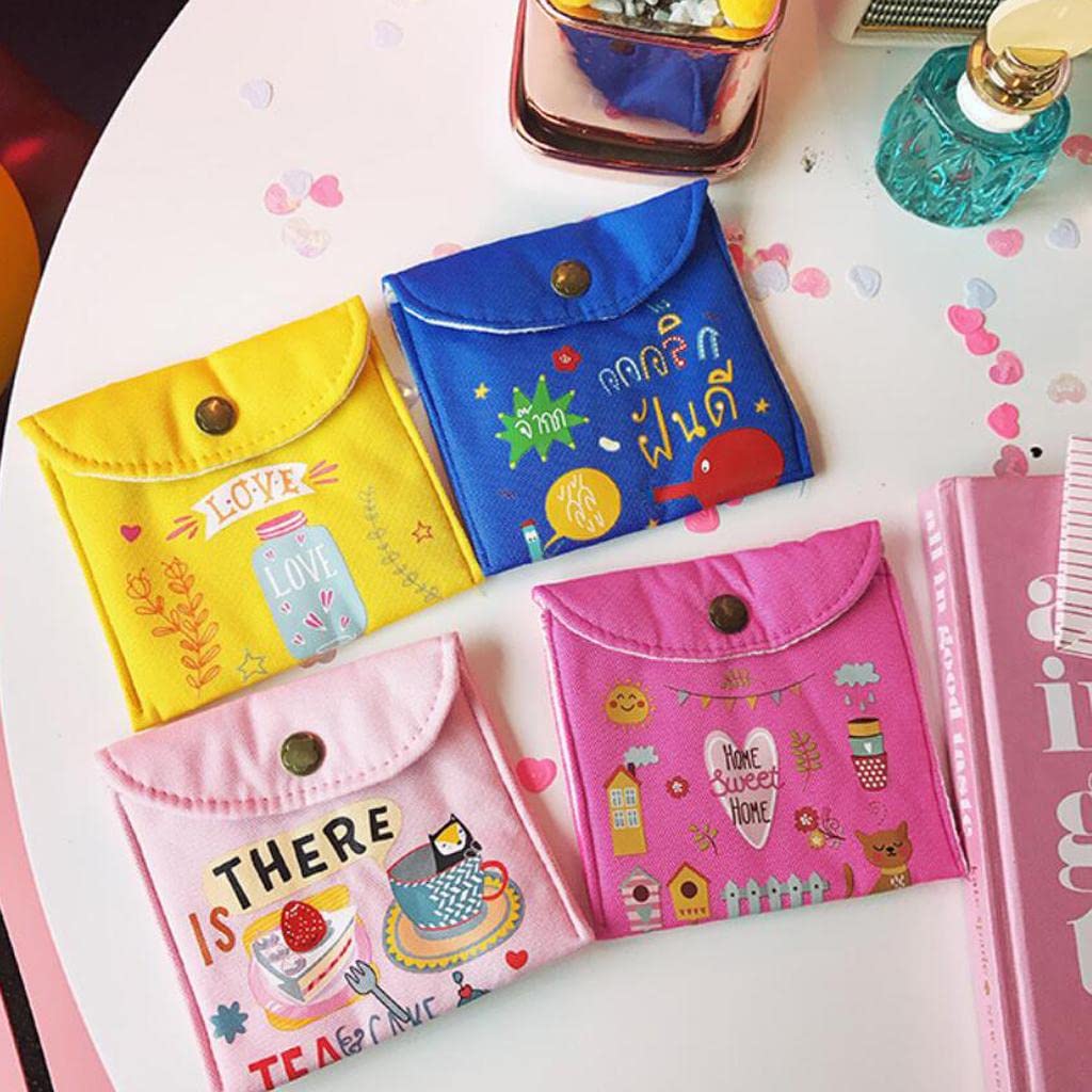 Cotton Sanitary Pouch Organiser (Random Color)