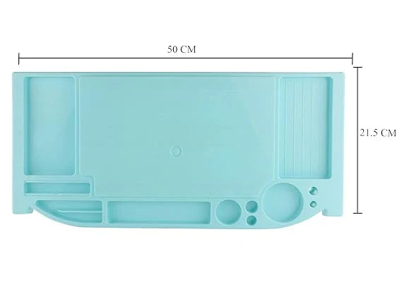 Desktop Organizer Rack Office Supply Holder/Office Computer Desk Supply Caddy Tray- Blue