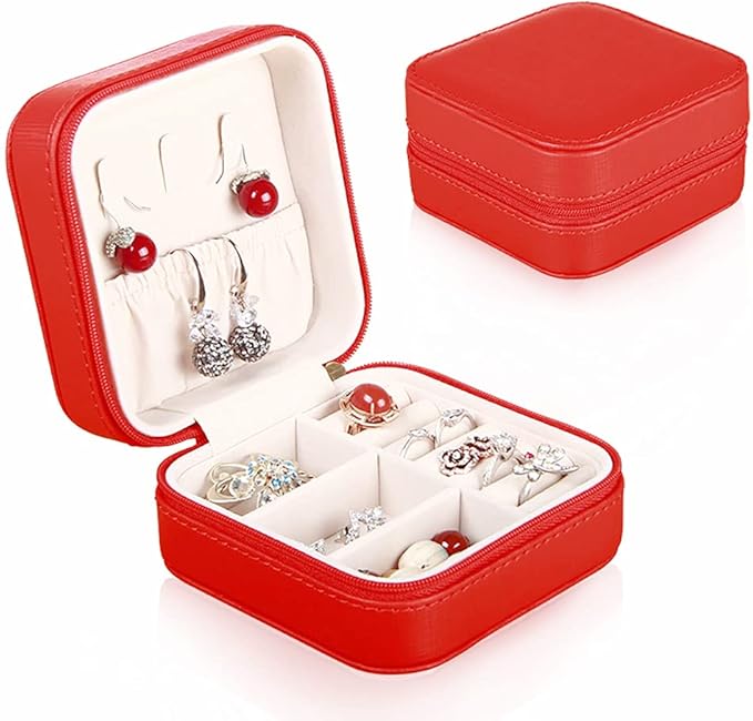 Portable Mini Travel Jewelry Box, Travel Mini Storage Organizer Portable Display Storage Box For Rings Earrings Necklaces