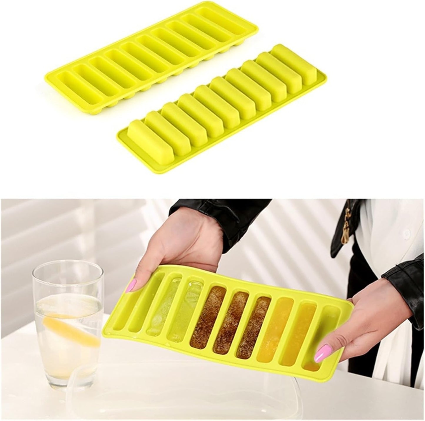 1 Pc - 10 Grid Silicone Bottle Ice Stick Tray