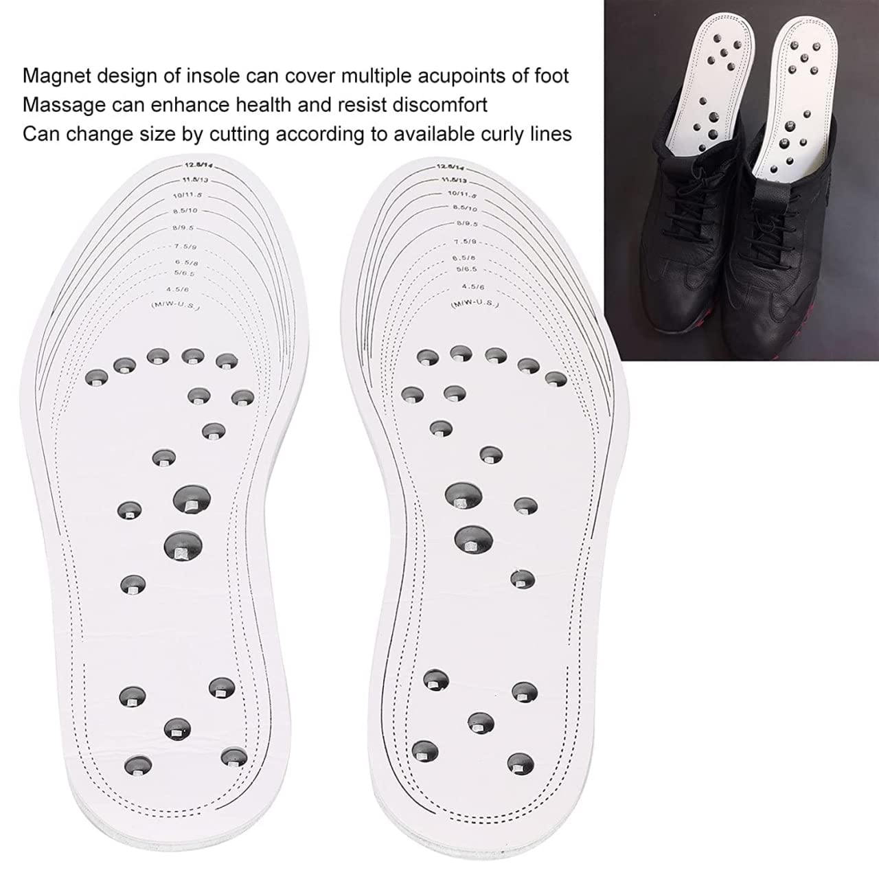Magnetic Foot Acupressure Insoles/India Height Increase Device for Men and Women (1 pair)