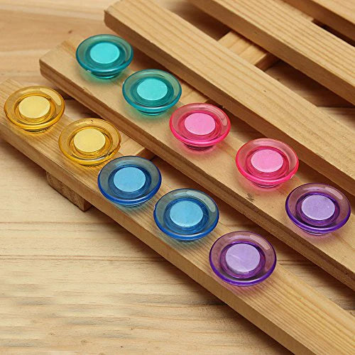 10 pc set Colorful Translucent  Magnet Buttons for Fridge, Magnetic White-Boards (20mm)