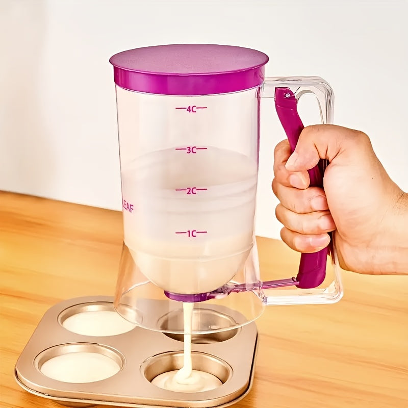 Handheld Batter Dispenser for Cup Cakes, Idli, Dosa, Utappa making, Plastic Measuring Cup Tool (Random Colors)