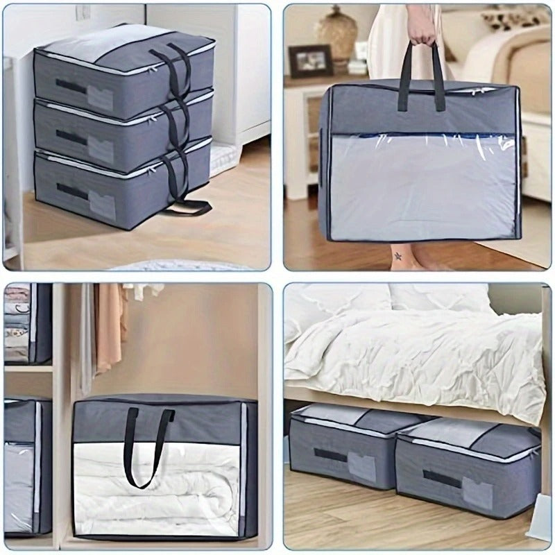 3 Pcs : Flat Blanket Pillow Cloth Storage Bag