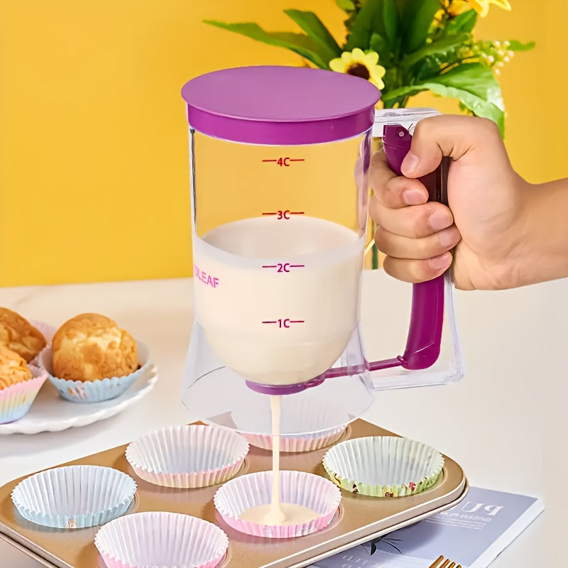 Handheld Batter Dispenser for Cup Cakes, Idli, Dosa, Utappa making, Plastic Measuring Cup Tool (Random Colors)