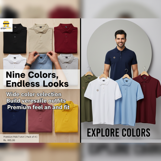 College Wear 4 Polo Pack – Premium Soft Cotton Polos