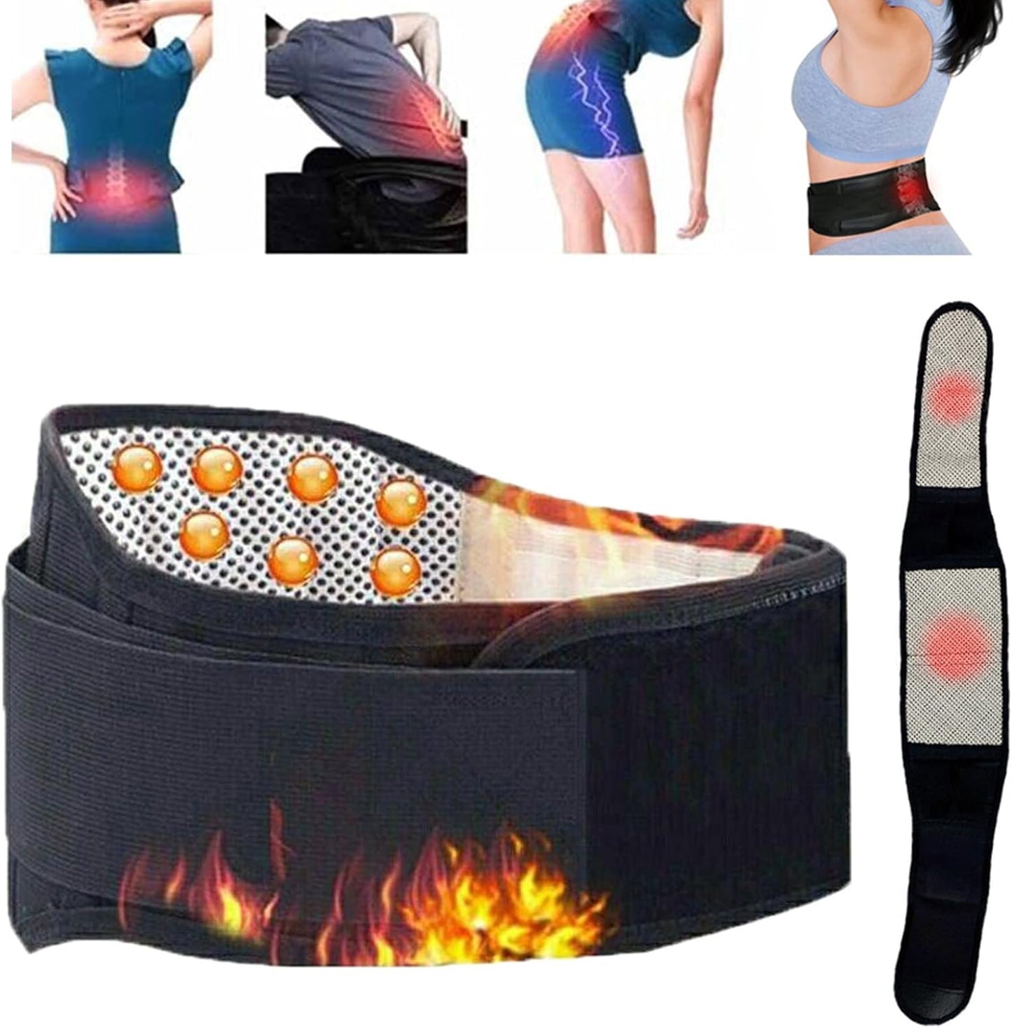 Acupressure Self-Heating Lumbar Support Belt for Pain Relief & Posture Correction