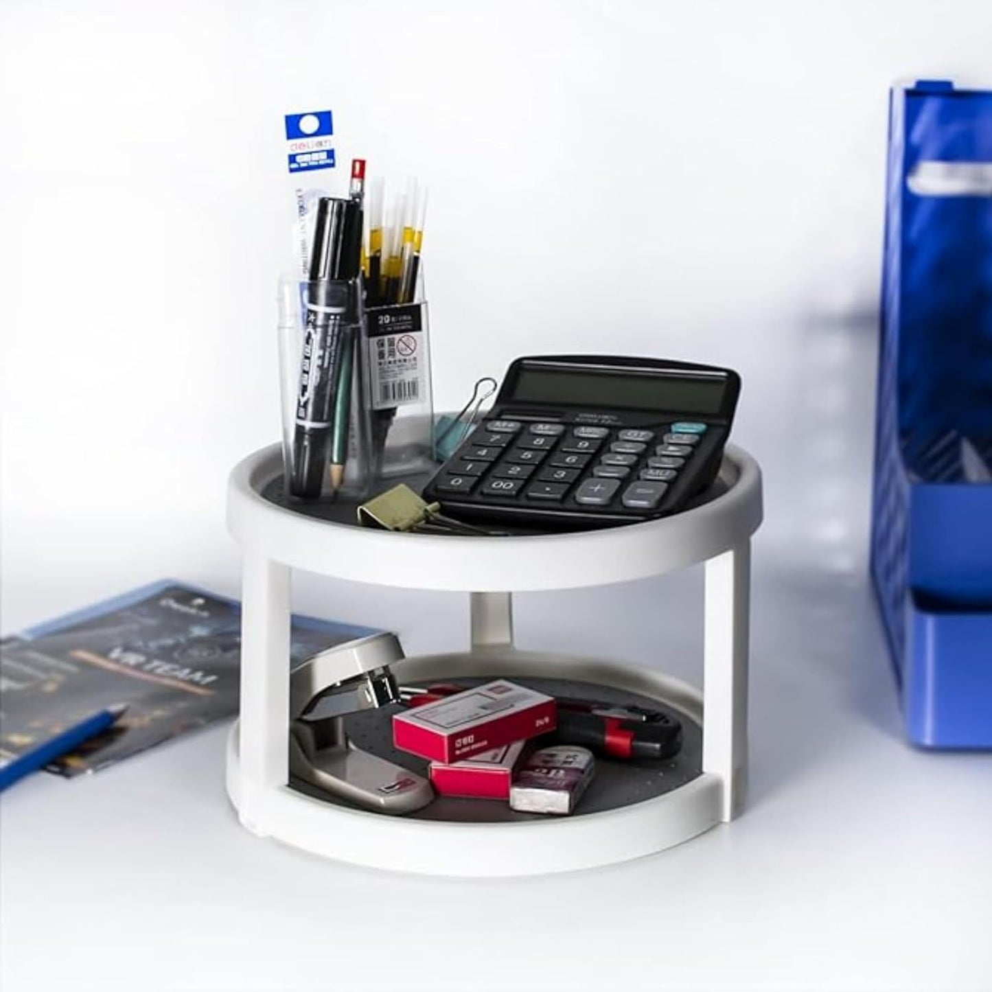 Double Layer Rotating Tray, Spice Rack Organizer 10-Inch Turntable Organizer for Pantry Cabinet, Kitchen, Countertop, Vanity Display