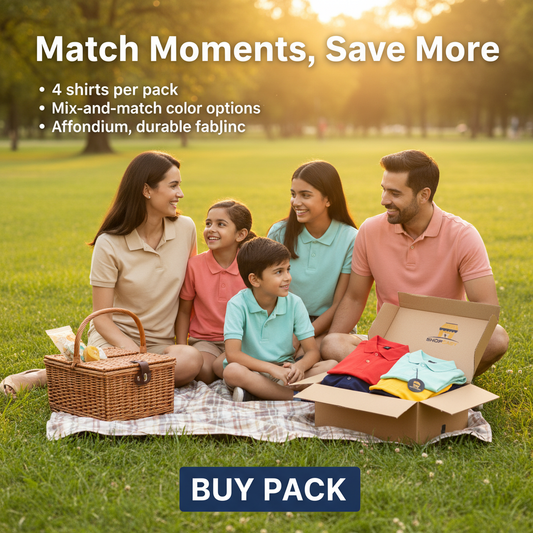 4 Polo Combo – Premium Cotton College Wear Pack