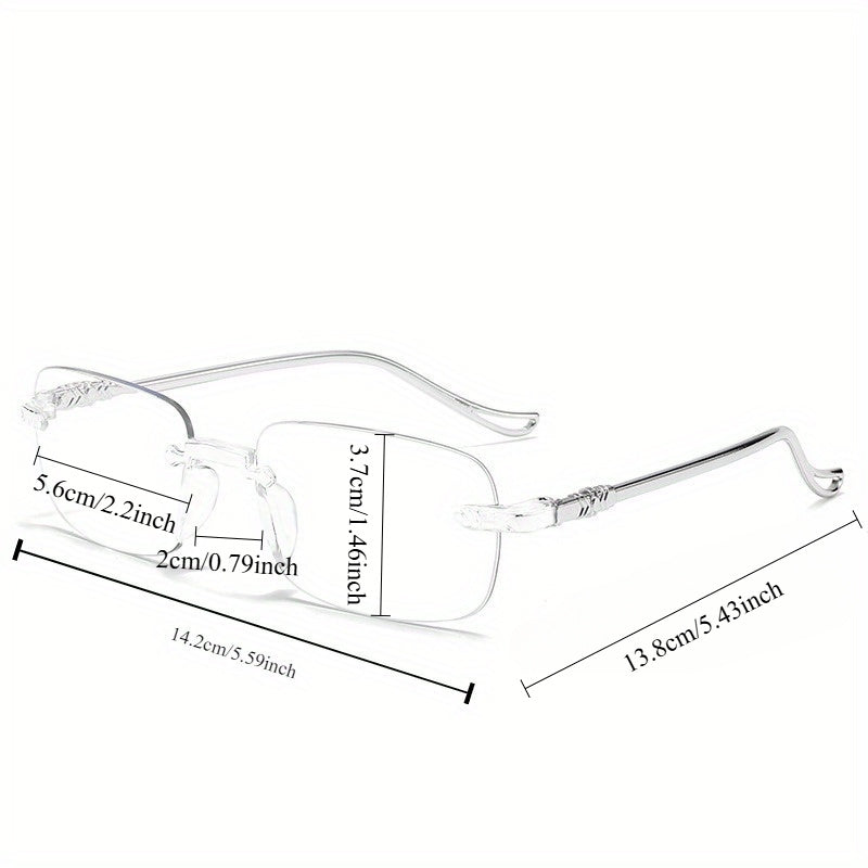 1 Pc Smart Zoom Golden and Sliver Reading Glasses, Suitable for Business Office Wear, High-end and Fashionable Golden and Silvery Edge Reading Glasses for Outdoor Use (Random Color Shipped)