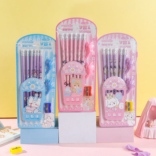 6 Pencils 2 Pencil Grip & Sharpener Gift Set Student Gift Set