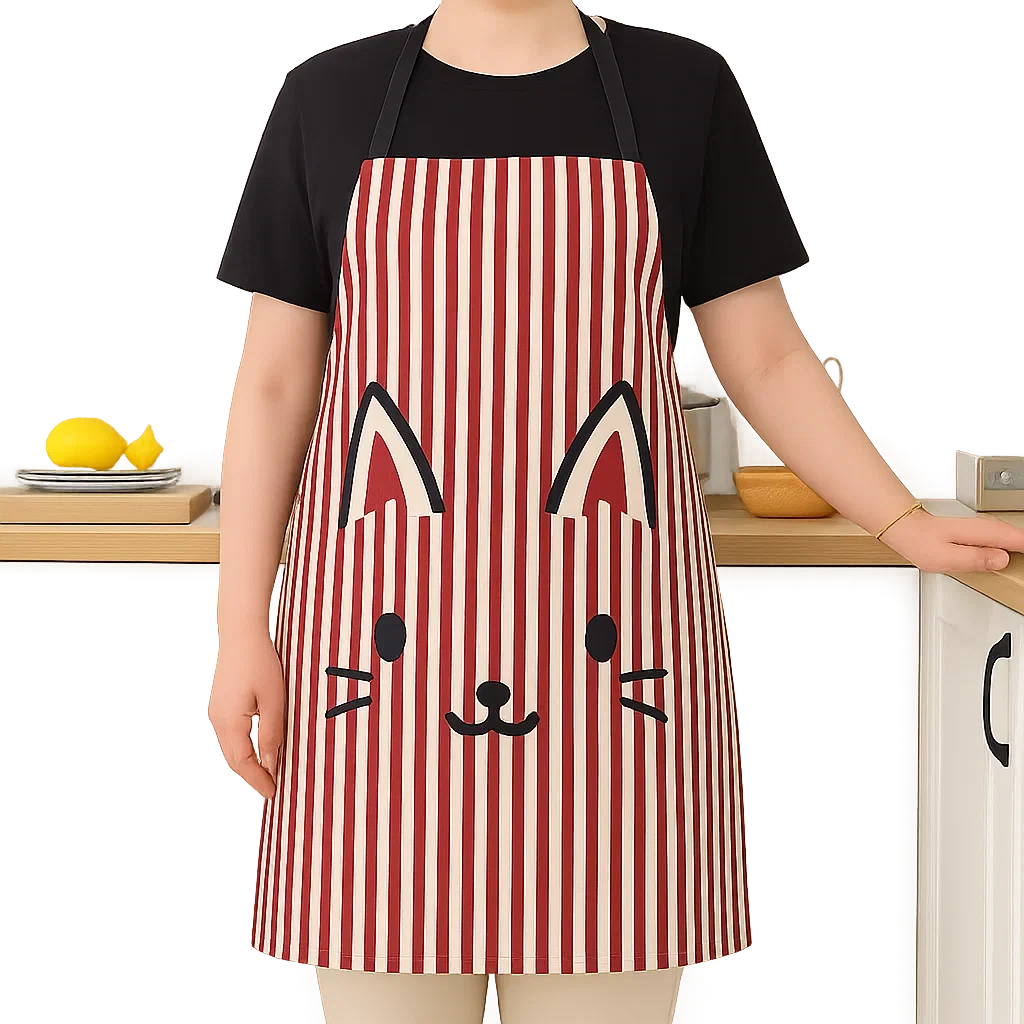 Cat Print Kitchen Apron