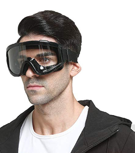 Adult Motorbike Motocross Atv/Dirt Bike Racing Transparent Goggles with Adjustable Strap