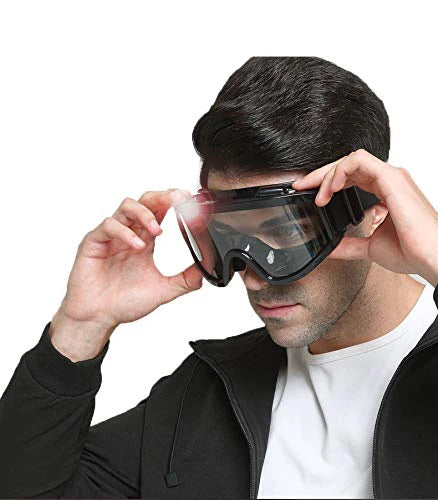 Adult Motorbike Motocross Atv/Dirt Bike Racing Transparent Goggles with Adjustable Strap