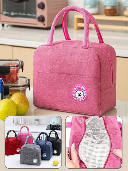 Portable Thermal Lunch Bag (Random Colour)