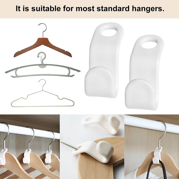 Clothes Hanger Extender Clip (Pack of 12), Clothes Hanger Connector Hooks, Hook Organizers Space Saver Hanger Extenders for Clothes