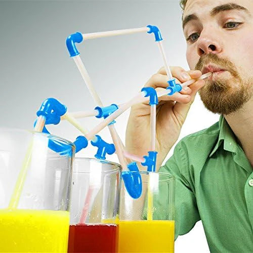 DIY Straws, Play Game Drinking Straws, 21 pieces DIY Drinking Straws to Creative Fun Drink Game, Game Straws, Creativity Straws
