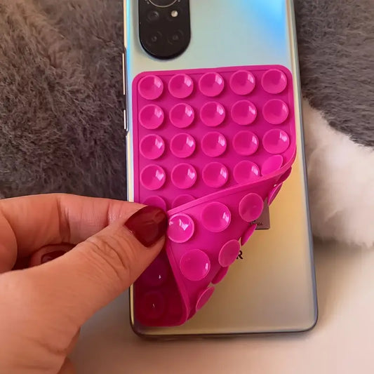 Double sided Silicone 24 Capsules Suction Cup Holder - Multifunctional Anti-Slip Adhesive Phone Holder Pad Powerful Grip for iPhone and Android (Random Color)