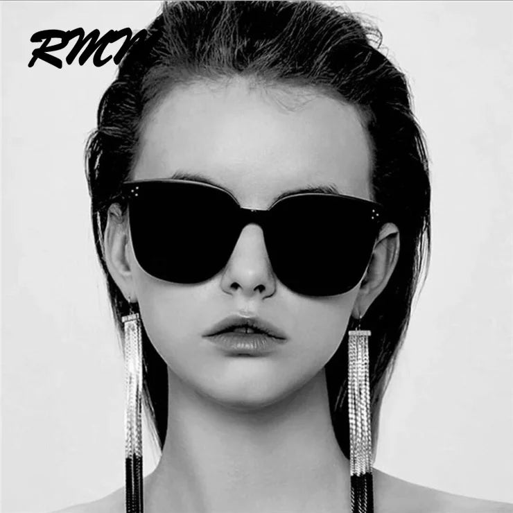 RMM brand Unisex big frame square Sunglasses Hip hop Sunglasses Retro Square cat eye 3 point Sunglasses for women men
