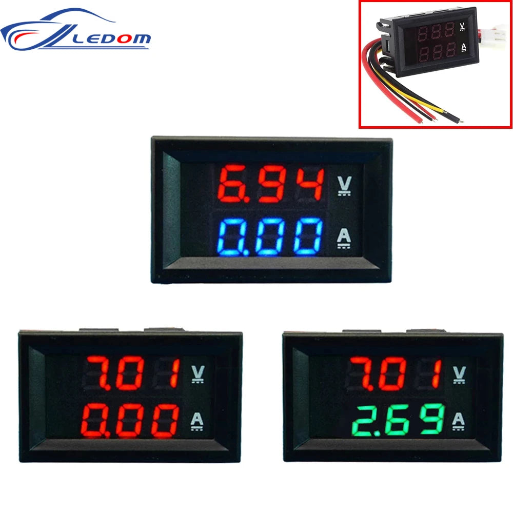 High Quality DC 100V 10A Voltmeter Ammeter Blue + Red LED Amp Dual Digital Volt Meter Gauge
