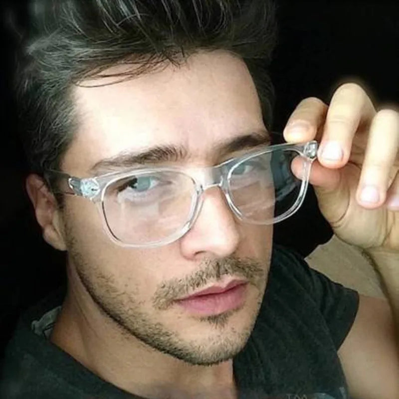 Fashion Unisex Transparent Optical glasses frame flat mirror nail glasses for men women can optician