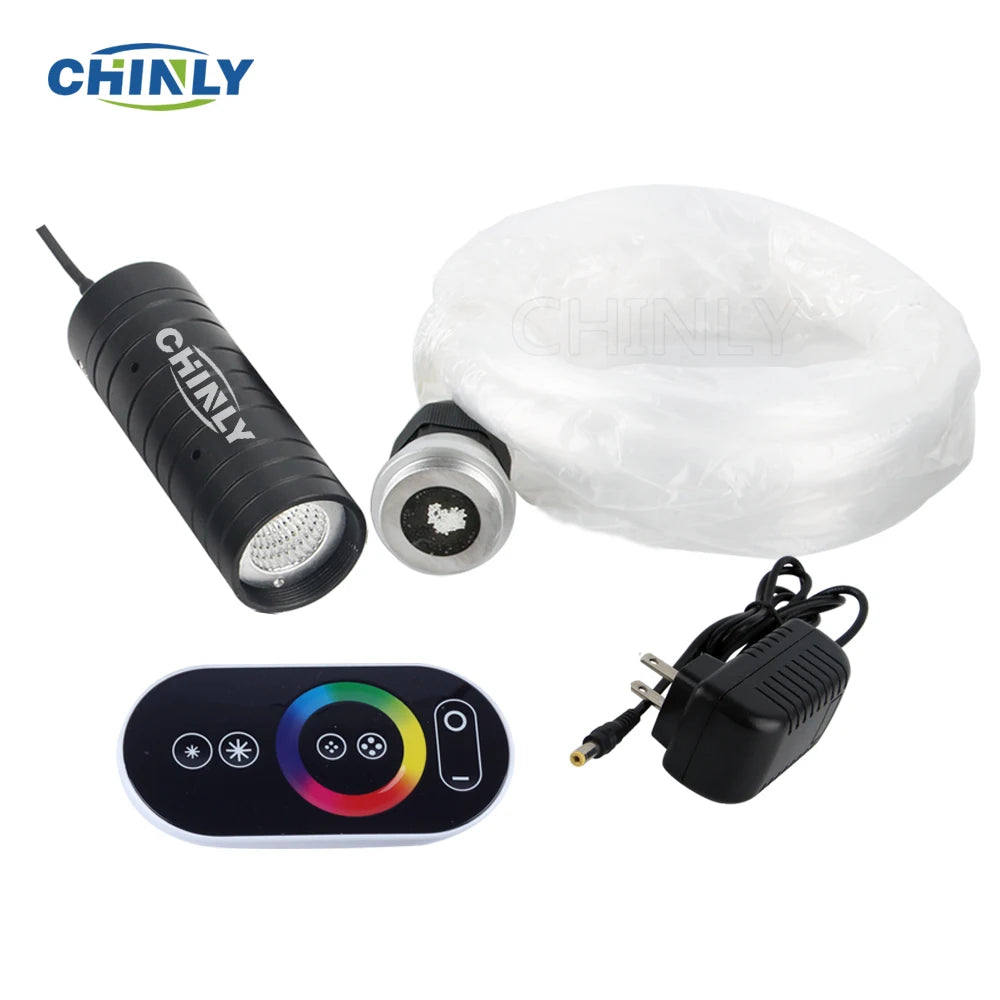 LED Fiber Optic Starry Sky Light Decorative Car 6W RGB Engine Touch Remote Control 150pcs 0.75mm 2M Optical Fiber Ceiling Lights