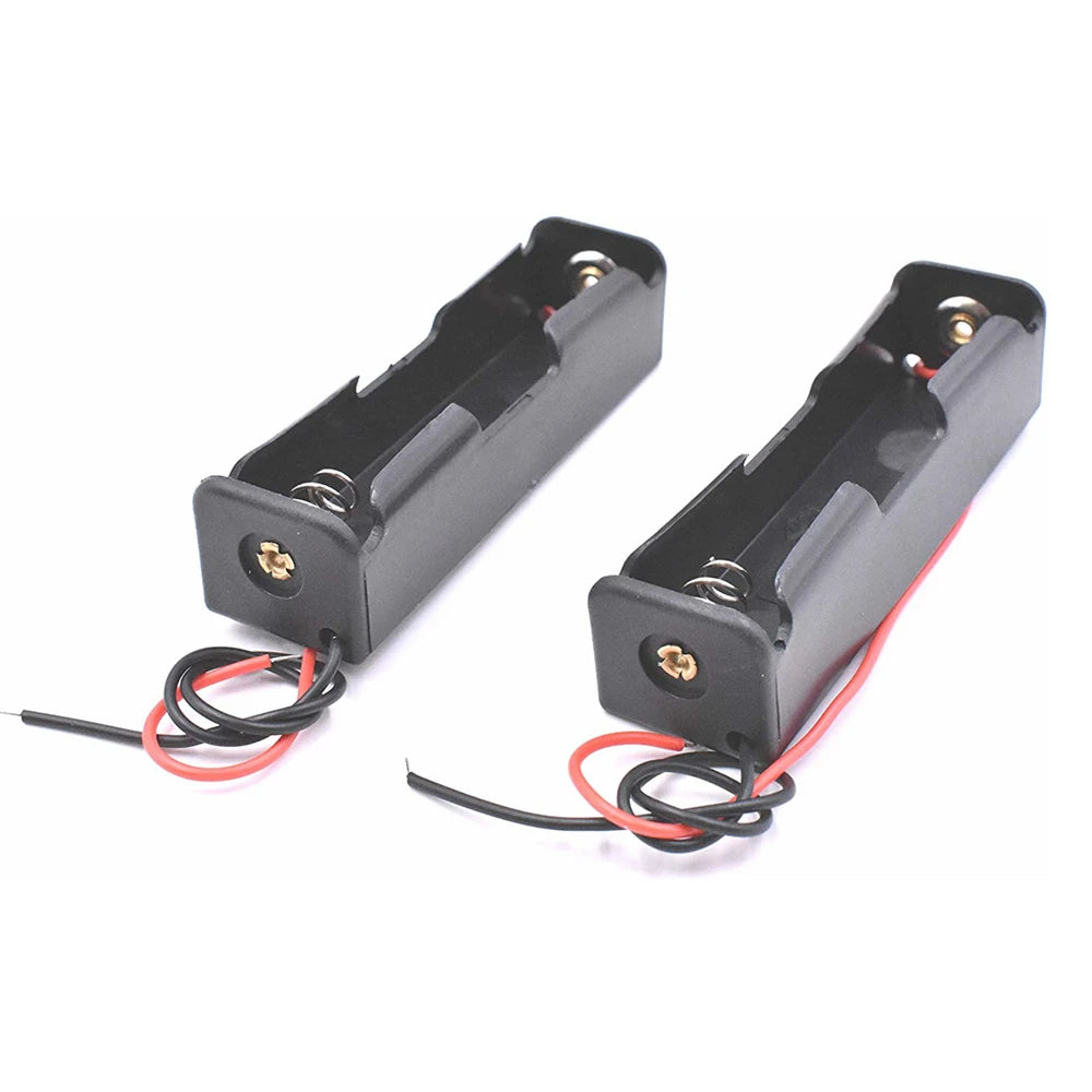 10pcs 18650 Battery Clip 18650 Battery Holder Batteries Case Storage Box Case for 18650 Battery with Connect Lead