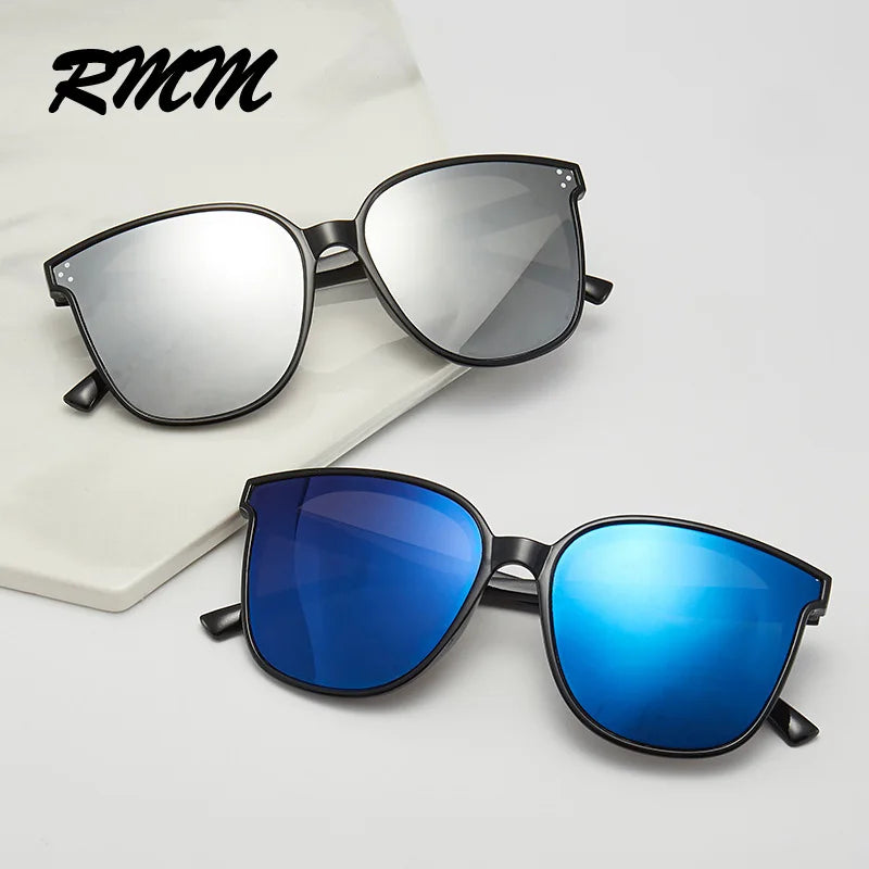 RMM brand Unisex big frame square Sunglasses Hip hop Sunglasses Retro Square cat eye 3 point Sunglasses for women men