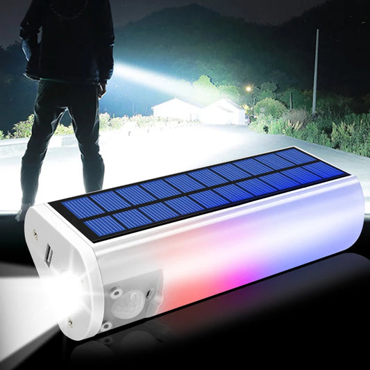 Lanterna solar de LED recarregável, 650 lúmen, impermeável, carregador de celular USB, uso interno ou externo, luz solar portátil