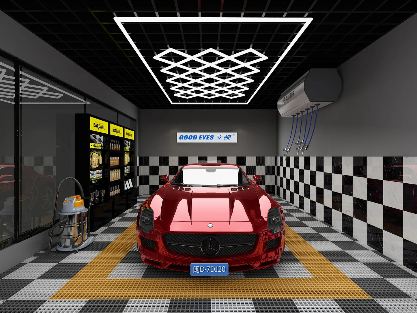 Luzes LED para carro cuidado, Auto detalhando oficina luz, GE8001, melhor venda