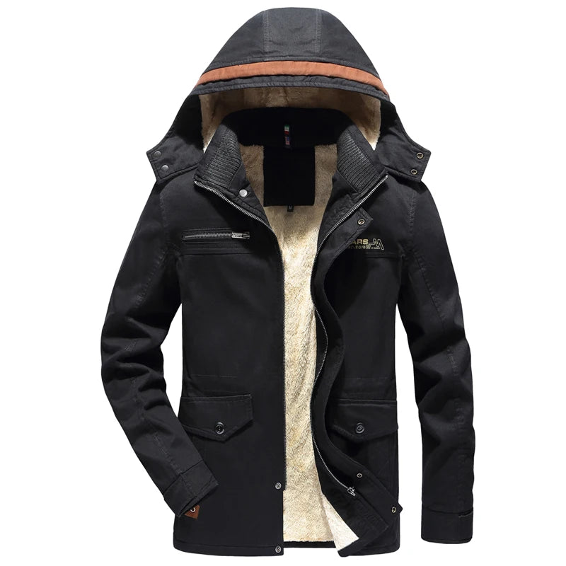 Newest Winter Jacket Coat Men Hooded Thicken Windproof Jacket High quality Cotton Jacket Male Military Jacket Army Green Khaki