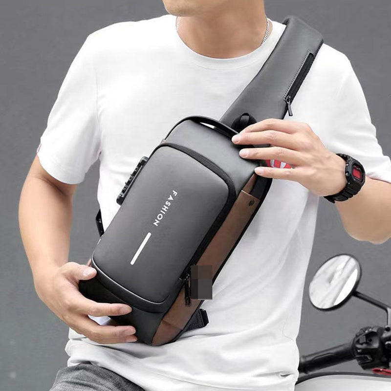Men's Anti-Theft Chest Bag, Stylish Motorcycle & Casual Crossbody Backpack,