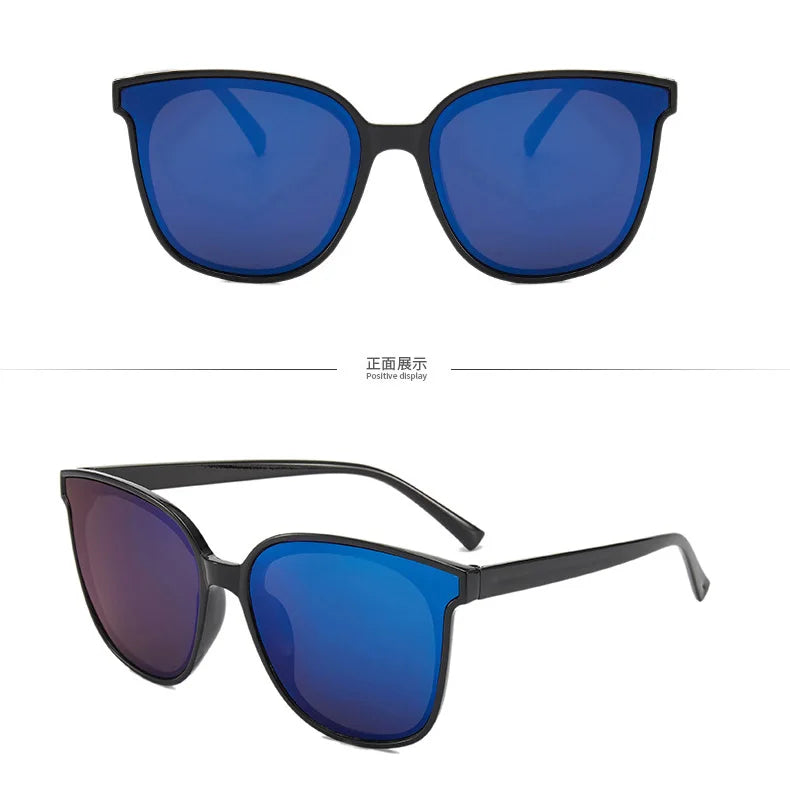 RMM brand Unisex big frame square Sunglasses Hip hop Sunglasses Retro Square cat eye 3 point Sunglasses for women men