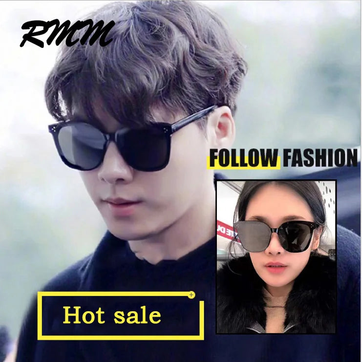 RMM brand Unisex big frame square Sunglasses Hip hop Sunglasses Retro Square cat eye 3 point Sunglasses for women men