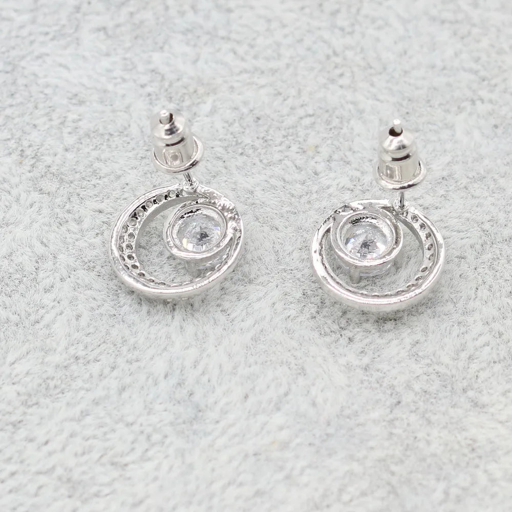 2021 mais novo branco zircon 925 conjuntos de jóias de prata para mulheres brincos de casamento colar pingente caixa de presente livre