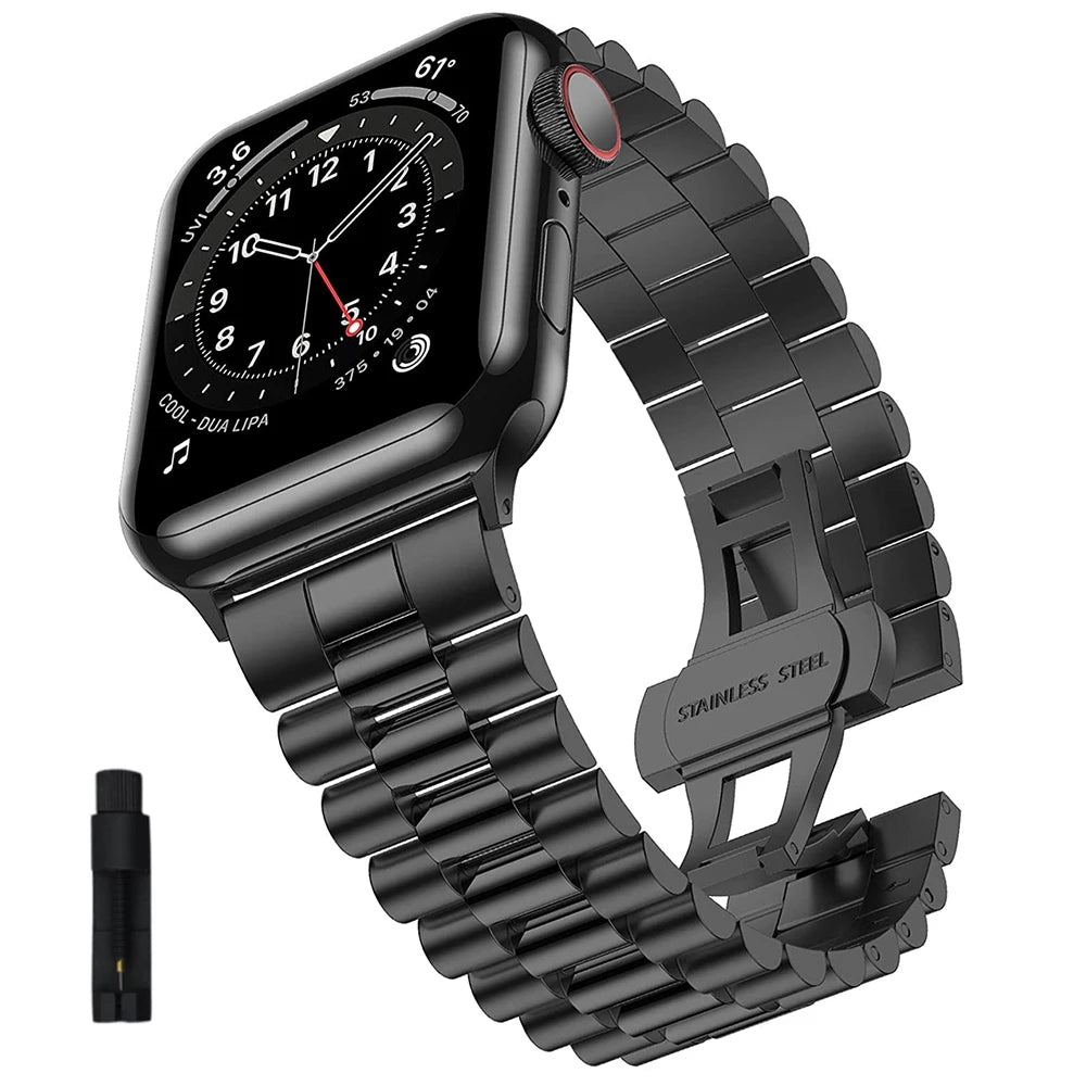 Stainless Steel Strap for Apple Watch 7 Band 41mm 45mm Bracelet Wristband for iwatch 7 6 5 3 40mm 44mm Luxurious Belt Watchbands