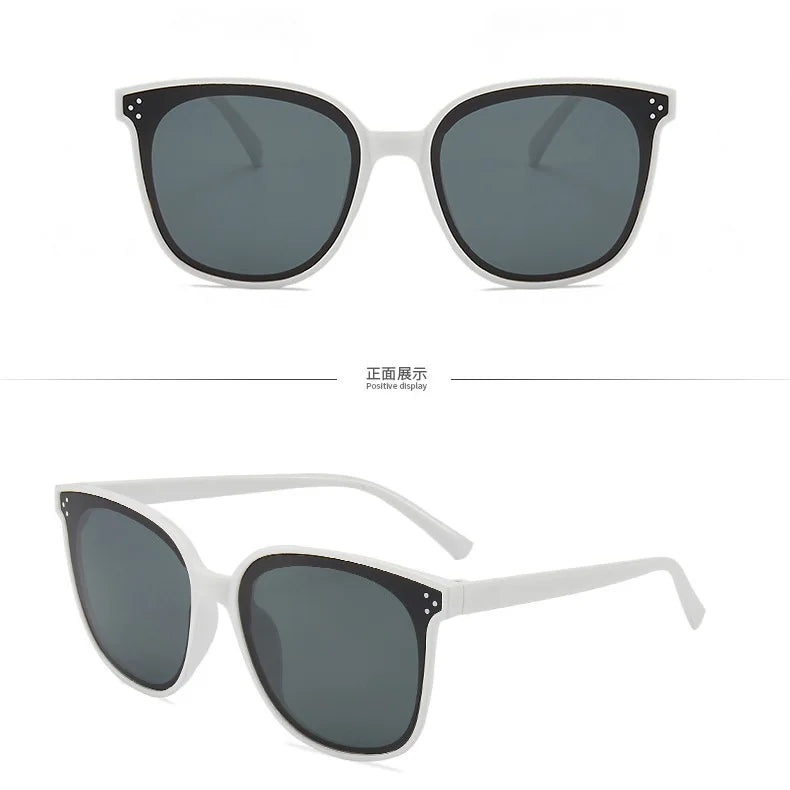 RMM brand Unisex big frame square Sunglasses Hip hop Sunglasses Retro Square cat eye 3 point Sunglasses for women men