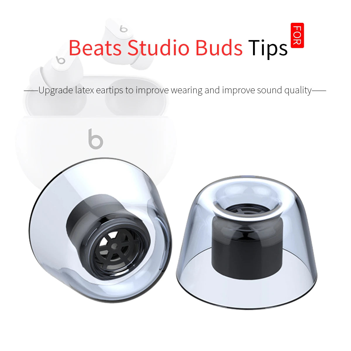 Latex Ear Tips for Beats Studio Buds Buds+ Eartips B&O Beoplay E8 3rd Gen E8 2.0 E8 Sport Earbuds Tips Anti-Slip