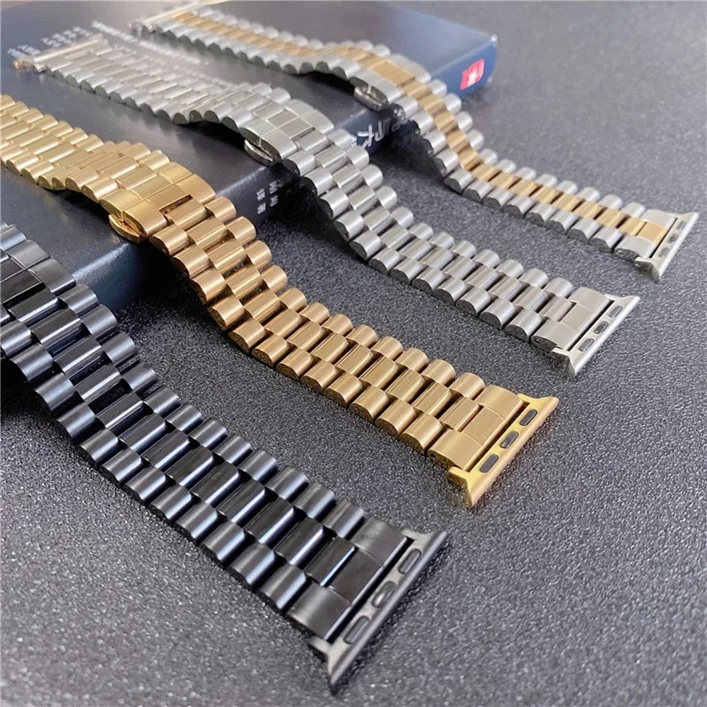 Stainless Steel Strap for Apple Watch 7 Band 41mm 45mm Bracelet Wristband for iwatch 7 6 5 3 40mm 44mm Luxurious Belt Watchbands