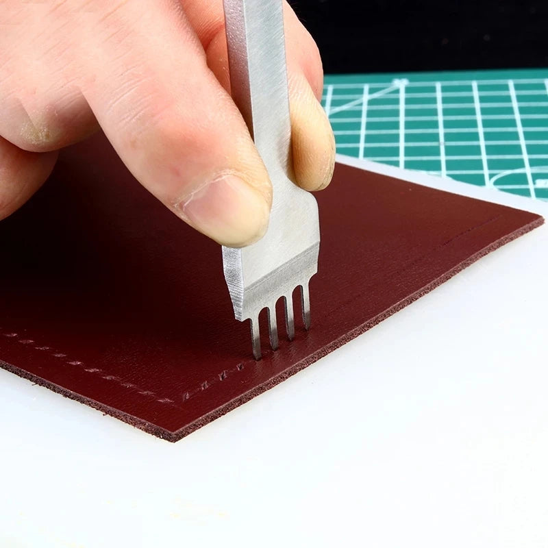 4Pcs/ set Leather Craft Tool Set Stainless Steel Hole Chisel Graving Stitching Punch Tools Kit 4 size for choose