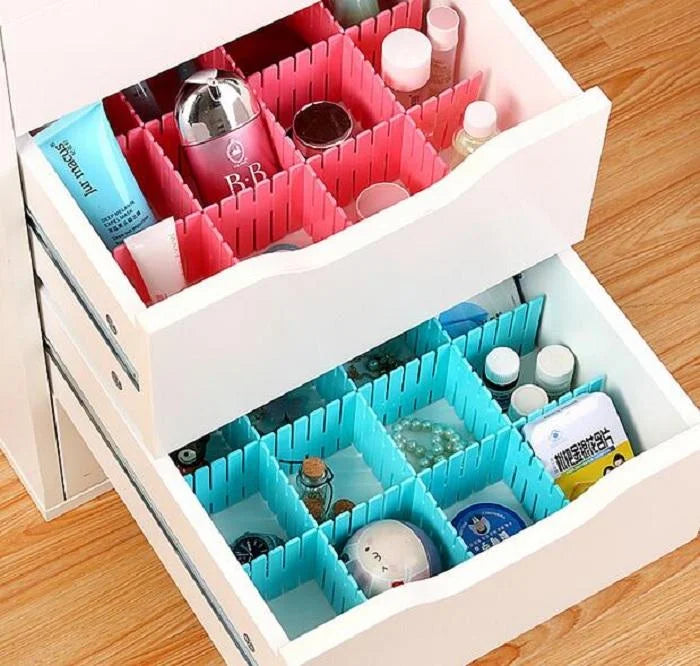 Drawer Organizer & Divider 8 PCS Set, Adjustable Drawer Organizer, Makeup Storage Grid Home & Kitchen Board Divider